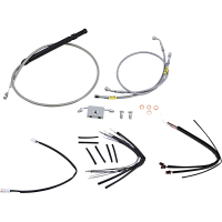 (image for) Burly Brand Stainless Steel Handlebar Cable/Line Install Kit, For 14" Ape hanger bar