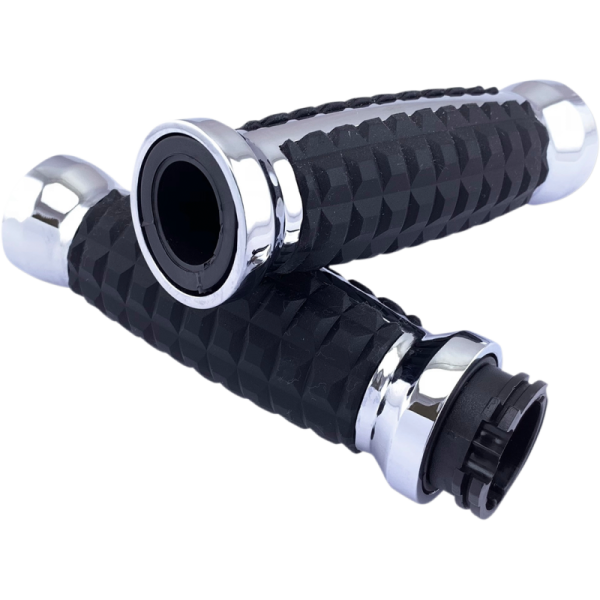 (image for) Drag Specialties Grenade Grips Chrome