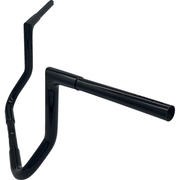 (image for) FAT BAGGERS INC EZ Install 1 1/4" Flat Top Handlebar Gloss Black 12" Rise