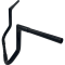 (image for) EZ Install 1 1/4" Flat Top Handlebar Gloss Black 12" Rise