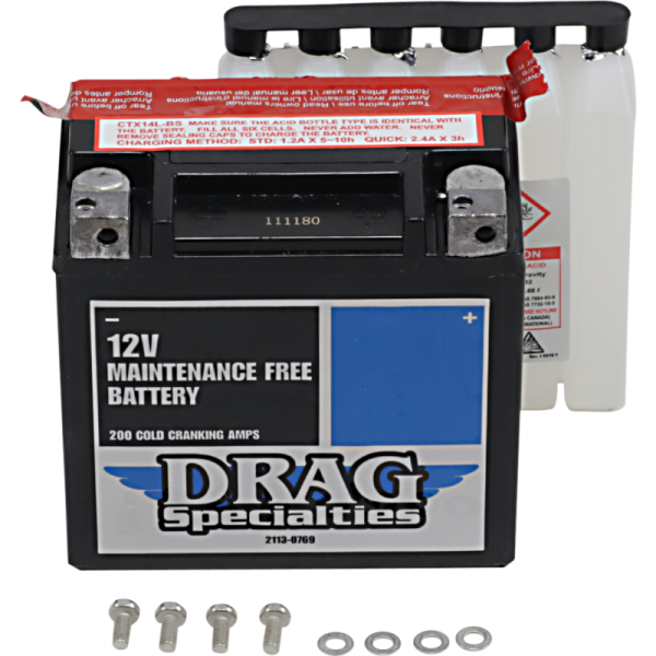 (image for) DRAG SPECIALTIES BATTERIES AGM Maintenance-Free Battery YTX14L-BSFT
