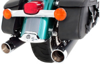 (image for) Rinehart Racing True Duals 4" Exhaust System - Black w/ chrome end caps