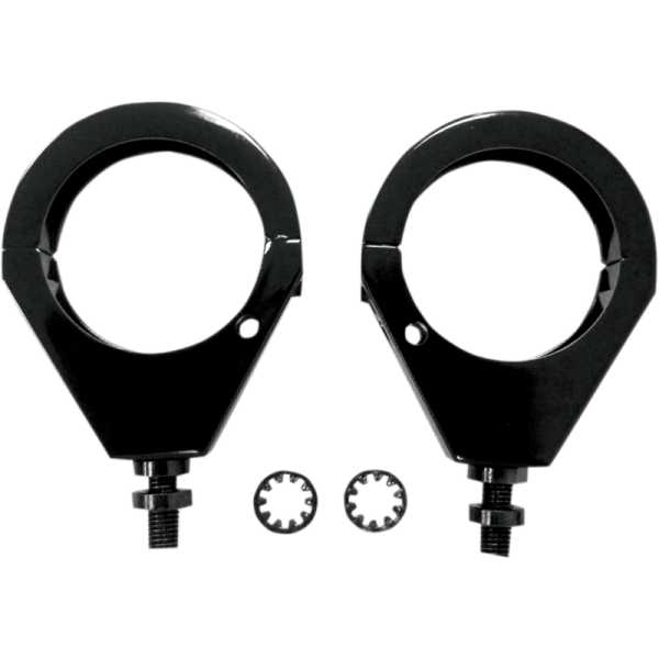 (image for) Drag Specialties Turn Signal Fork Clamp Grooved 49mm Gloss Black