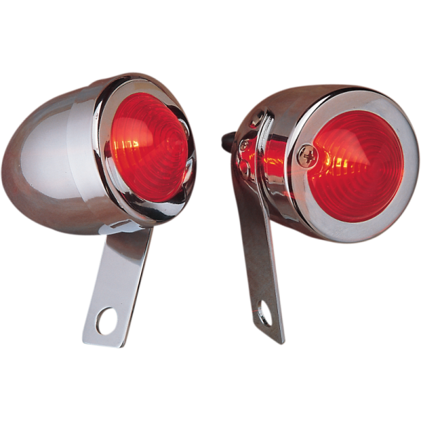 (image for) Drag Specialties Bullet Marker Light, Red, Single-Filament, Left Side-Mount