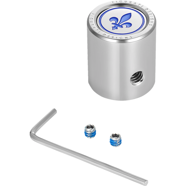 (image for) FIGURATI DESIGNS Heel-Toe Shifter Cover Mirror w/ Blue Fleur-de-lis