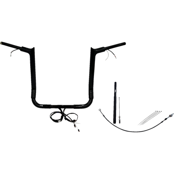 (image for) FAT BAGGERS INC EZ Install Handlebar Kit Gloss Black 16" Rise
