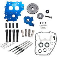 (image for) S&S Gear Drive Cam Chest Kit Without Cams, w/ Black Pushrod Tubes