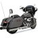 (image for) Khrome Werks 4.50" HP PLUS Slip-On Mufflers - Chrome w/ black Klassic tip billet end caps
