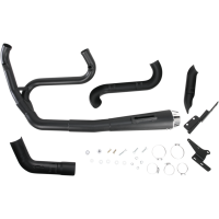 (image for) Bassani Xhaust Road Rage 2-Into-1 System - Black, Short Upswept (Not Stepped)