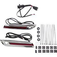 (image for) LED Hinge Covers - Red/Chrome