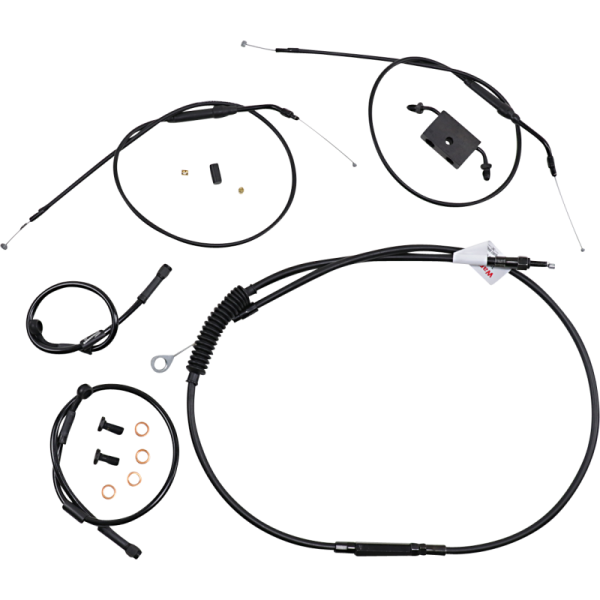 (image for) Burly Brand Black Handlebar Cable/Line Install Kit, For 8" stock bars