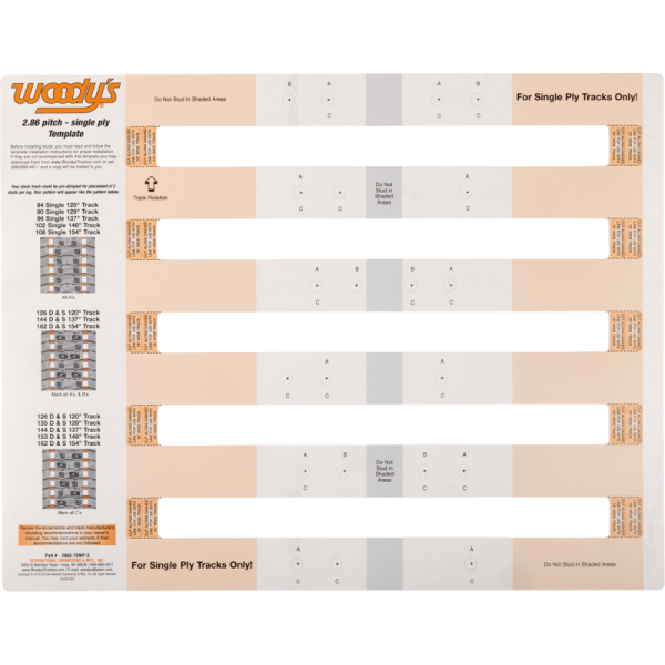 (image for) WOODYS Template for single-ply 2.86 pitch tracks