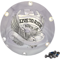 (image for) "Live To Ride" Derby Cover, Chrome
