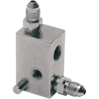 (image for) Chrome Universal rear brake tee w/ block and brake light switch hole