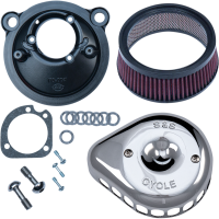 (image for) Mini Teardrop Stealth Air Cleaner Kit - Chrome