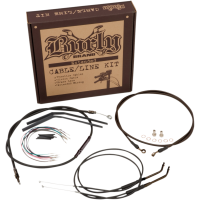 (image for) Burly Brand Black Handlebar Cable/Line Install Kit, For 16" Ape hanger bar