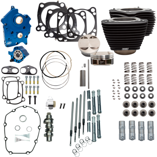 (image for) S&S CYCLE S&S 128" Power Package - Wrinkle Black Non-Highlighted, Chain Drive