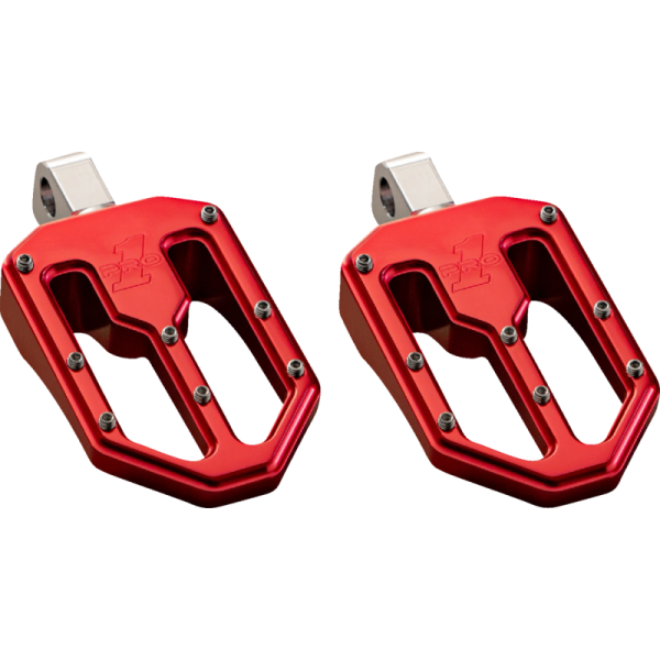 (image for) PRO-ONE PERF.MFG. Moto Billet Male-Mount Footpegs Red