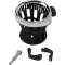 (image for) Drink Holder with 1 1/4" Handlebar Mount, Black/Chrome