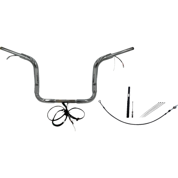 (image for) Fat Baggers Round Top EZ Install Handlebar 12" Chrome