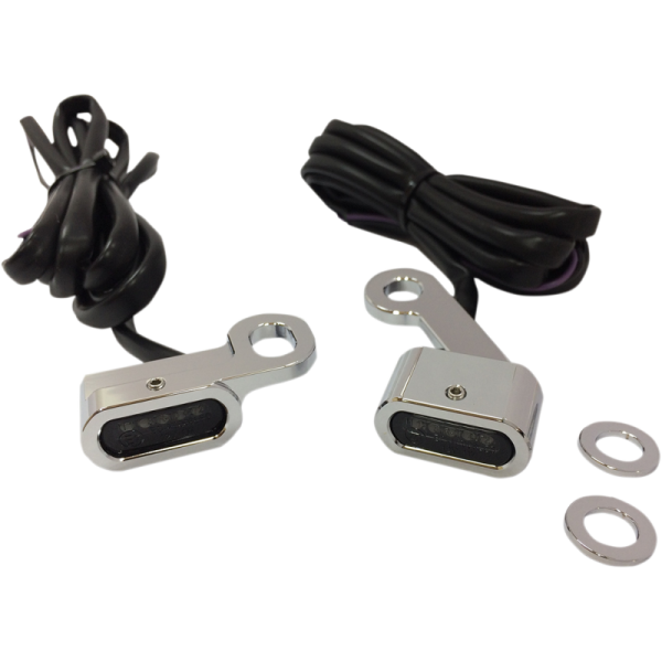 (image for) Drag Specialties LED Handlebar Marker Lights Chrome/Smoke