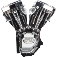 (image for) T143 Long Block Engine, Wrinkle Black/Chrome