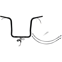 (image for) Pre-Wired EZ Install 1 1/4" Round Top Handlebar Gloss Black 16" Rise