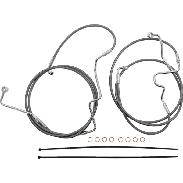 (image for) MAGNUM XR Stainless w/ Chrome Fittings DOT Handlebar Installation Kit, 15"-17" Apes