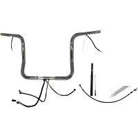 (image for) Pre-Wired EZ Install 1 1/4" Round Top Handlebar Chrome 14" Rise