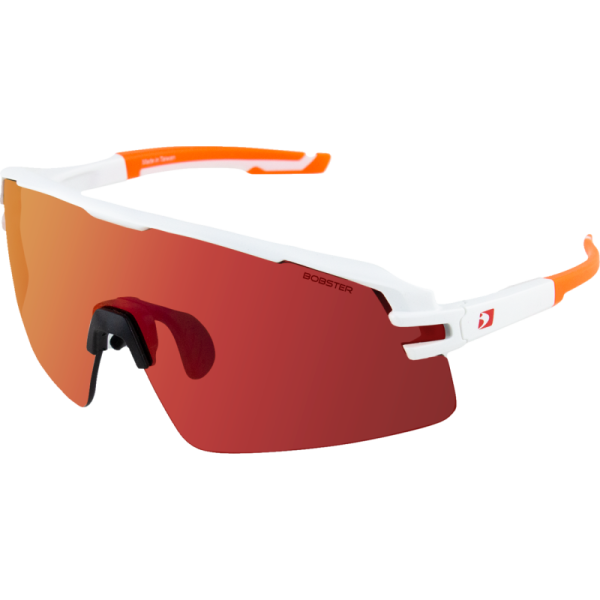 (image for) Bobster Flash Sunglasses - Matte white and orange/smoke black red Revo