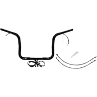 (image for) Pre-Wired EZ Install 1 1/4" Round Top Handlebar Gloss Black 12" Rise