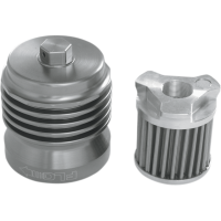 (image for) PC Racing Flo Stainless Steel Reusable Spin-On Oil Filter, Gunmetal Gray