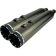(image for) Khrome Werks 4.50" HP PLUS Slip-On Mufflers - Smoked satin chrome w/ black Tracer tip billet end caps