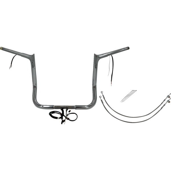 (image for) EZ Install Chrome 14" Pointed Top Handlebar Kit