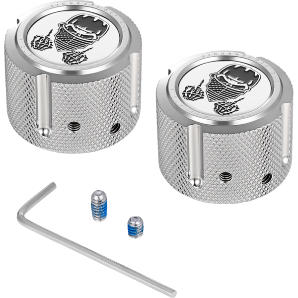 (image for) FIGURATI DESIGNS Axle Nut Cover Mirror w/ Masked Skull