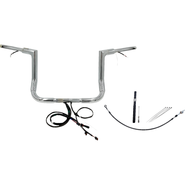 (image for) Fat Baggers Flat Top EZ Install Handlebar 12" Chrome
