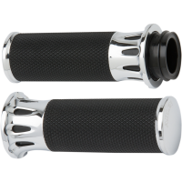 (image for) Fusion Deep Cut Grips - Chrome - 99-17 Twin Cam
