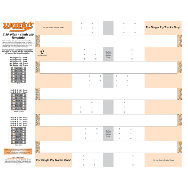 (image for) WOODYS Template for single-ply 2.86 pitch tracks