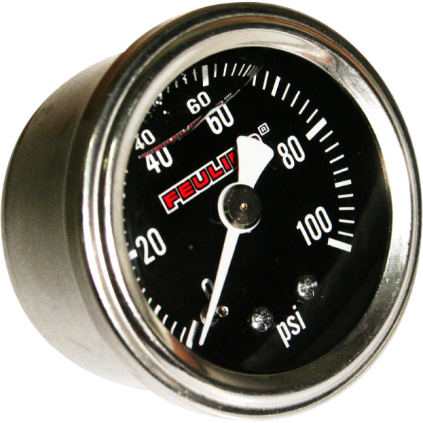 (image for) FEULING OIL PUMP CORP. Oil Pressure Gauge - Black Face, Back Port