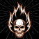 (image for) Flaming skull Flydanna Headwrap