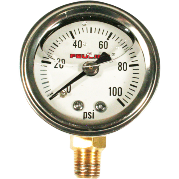 (image for) FEULING OIL PUMP CORP. Oil Pressure Gauge - White Face, Bottom Port
