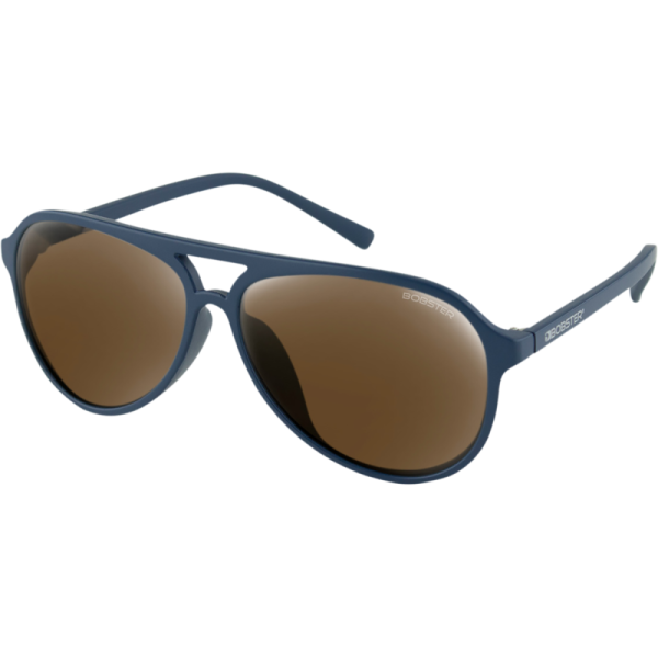 (image for) Bobster Maverick Sunglasses - Matte navy/brown HD w/ silver mirror lens