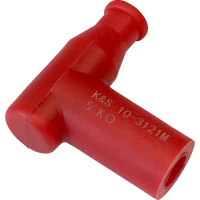 (image for) K&S T Type Resistor Cover, 14mm thread, terminal nut, red rubber