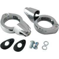 (image for) Shrouded Turn Signal Fork Clamps 49mm Chrome