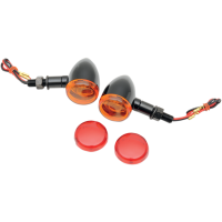 (image for) Gloss Black Mini Deuce Marker Light with Amber/Red Lenses (Stud Mount)