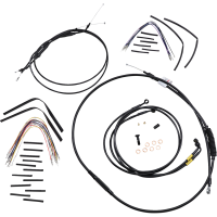 (image for) Burly Brand Black Handlebar Cable/Line Install Kit, For 16" Ape hanger bar