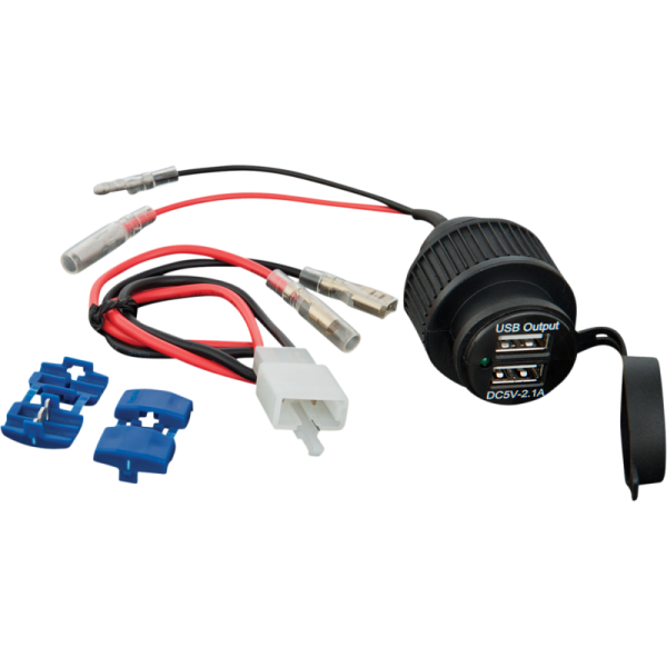 Show Chrome 2-Port USB Accessory Socket for Honda GL1800 Gold Wing 01-17