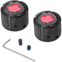 (image for) Axle Nut Cover Black w/ Red Maple Leaf