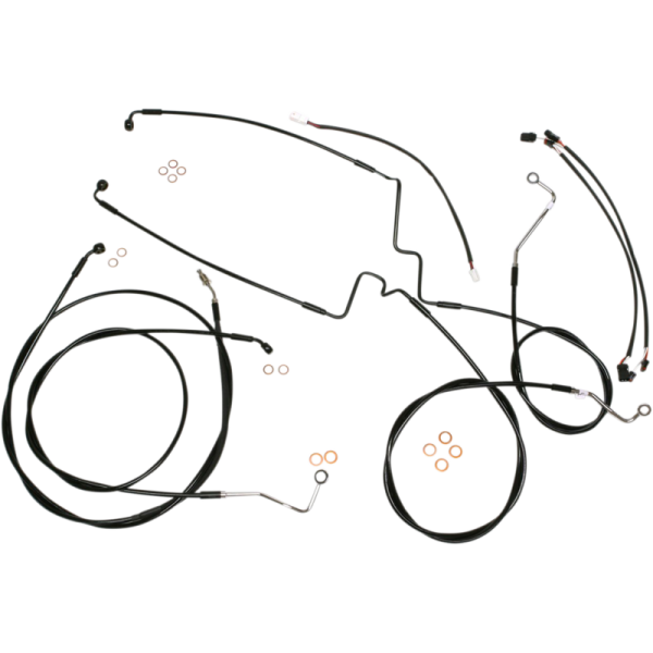 (image for) MAGNUM XR Black w/ Black Fittings DOT Handlebar Installation Kit, 15"-17" Apes