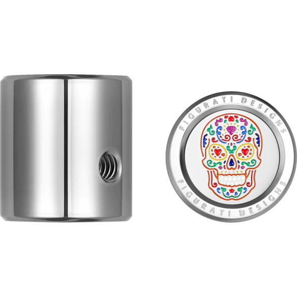 (image for) FIGURATI DESIGNS Heel-Toe Shifter Cover Mirror w/ Sugar Skull